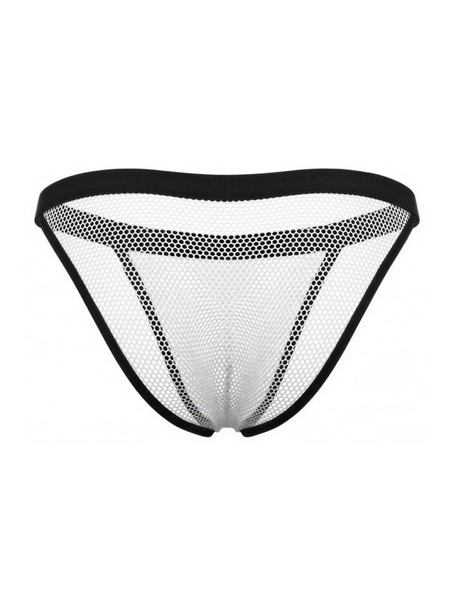 CandyMan 99933 Men's Underwear Seductive Mesh Bikini Color White Mesh