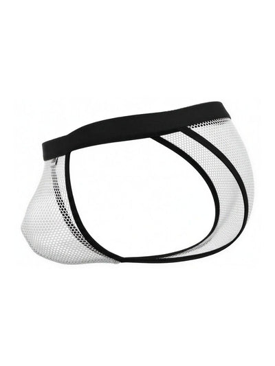 CandyMan 99933 Men's Underwear Seductive Mesh Bikini Color White Mesh