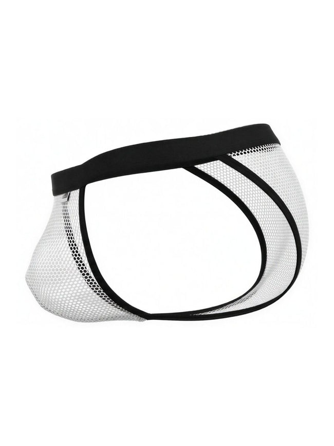 CandyMan 99933 Men's Underwear Seductive Mesh Bikini Color White Mesh