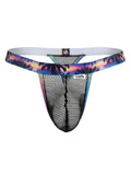 CandyMan 99936 Men's Underwear Tropical Palm Print Thongs Color Black