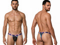 CandyMan 99936 Men's Underwear Tropical Palm Print Thongs Color Black