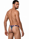 CandyMan 99936 Men's Underwear Tropical Palm Print Thongs Color Black