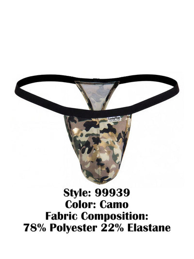 CandyMan 99939 Men's Underwear Minimalist Low Rise Micro Thong Color Camo