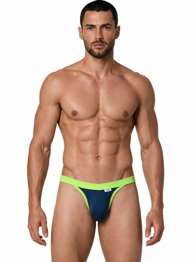 CandyMan 99941 Men's Underwear Bikini Athletic Low Rise Brief Color Navy