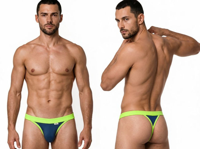 CandyMan 99942 Men's Underwear Sporty Athletic Thong Color Navy