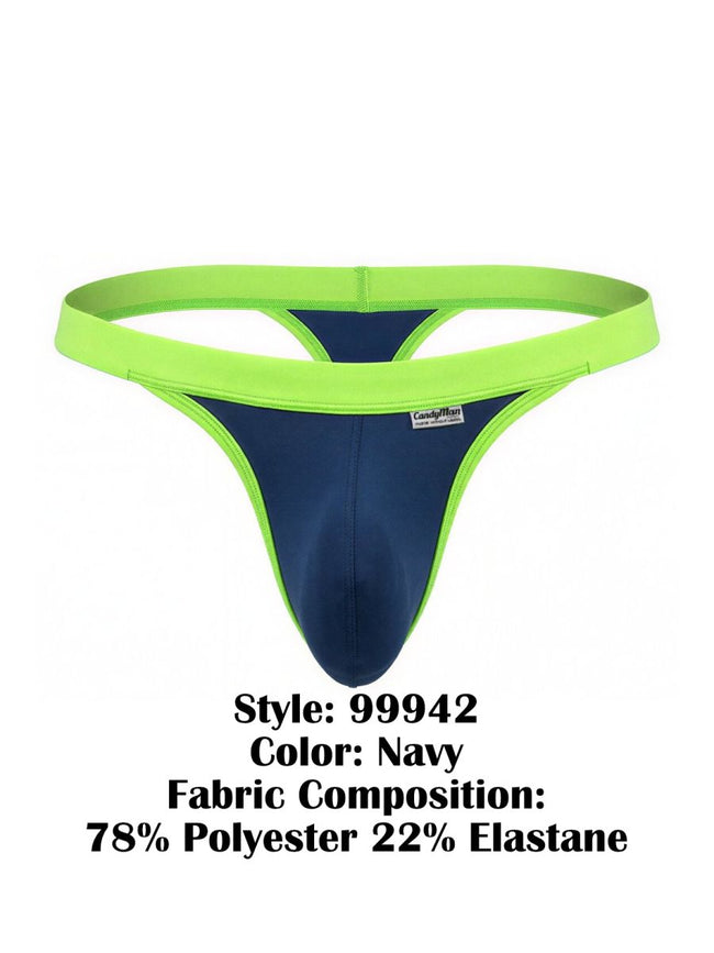CandyMan 99942 Men's Underwear Sporty Athletic Thong Color Navy