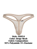 CandyMan 99954 Men's Underwear Sheer Mesh Thongs Color Beige Mesh