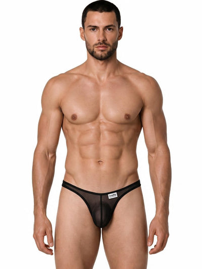 CandyMan 99954 Men's Underwear Sheer Mesh Thongs Color Black Mesh