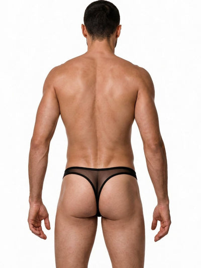 CandyMan 99954 Men's Underwear Sheer Mesh Thongs Color Black Mesh