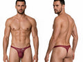 CandyMan 99954 Men's Underwear Sheer Mesh Thongs Color Burgundy Mesh