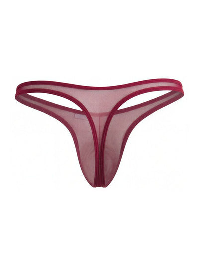 CandyMan 99954 Men's Underwear Sheer Mesh Thongs Color Burgundy Mesh