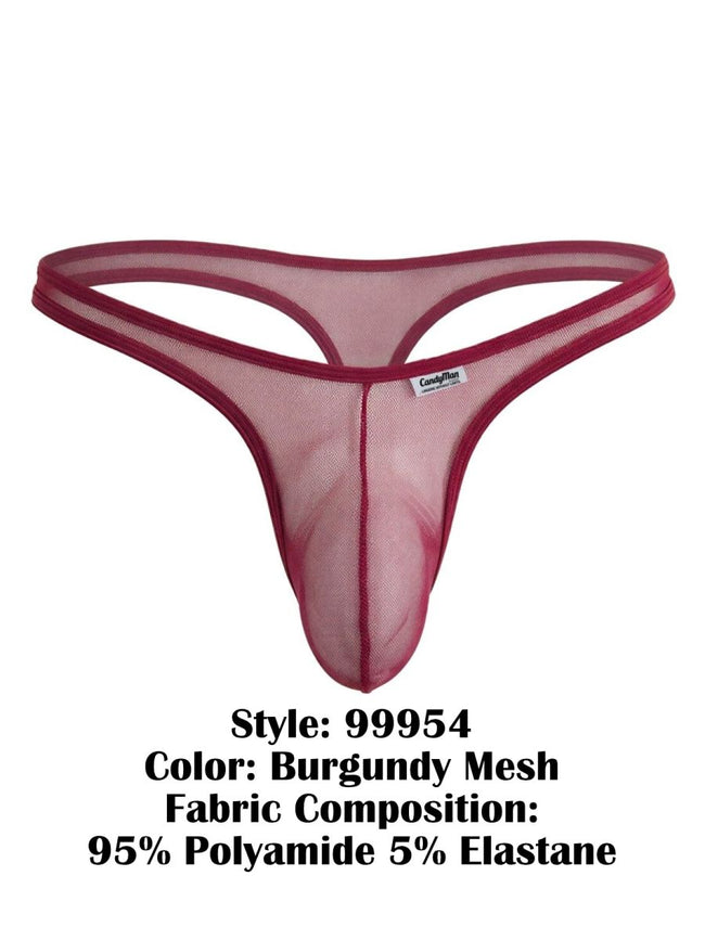 CandyMan 99954 Thongs Color Burgundy Mesh