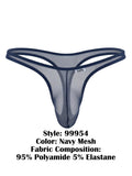 CandyMan 99954 Men's Underwear Sheer Mesh Thongs Color Navy Mesh