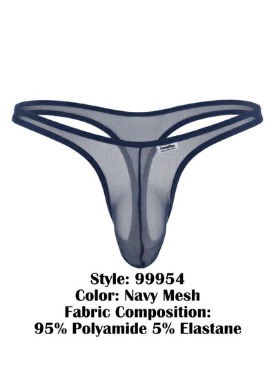 CandyMan 99954 Men's Underwear Sheer Mesh Thongs Color Navy Mesh