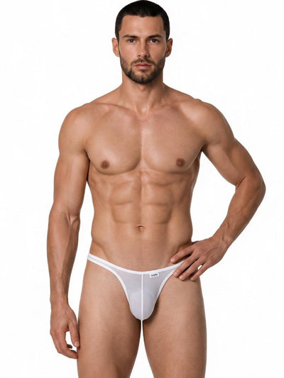 CandyMan 99954 Men's Underwear Sheer Mesh Thongs Color White Mesh