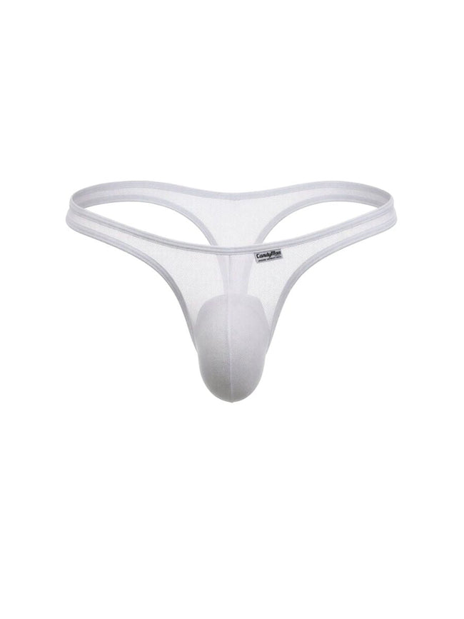 CandyMan 99954 Men's Underwear Sheer Mesh Thongs Color White Mesh