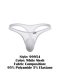CandyMan 99954 Men's Underwear Sheer Mesh Thongs Color White Mesh