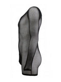 CandyMan 99955 Men's Underwear Patterned Fishnet Long Sleeve Bodysuit Color Black