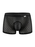 CandyMan 99962 Men's Underwear Sheer Geometric Mesh Boxer Briefs Color Black
