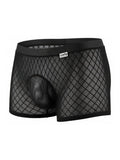 CandyMan 99962 Men's Underwear Sheer Geometric Mesh Boxer Briefs Color Black