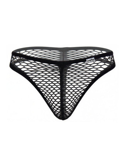CandyMan 99963 Men's Underwear Fishnet Breathable Thong Color Black