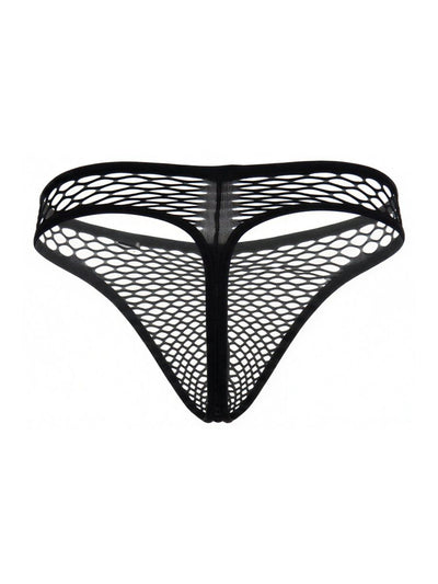 CandyMan 99963 Men's Underwear Fishnet Breathable Thong Color Black