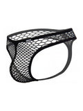 CandyMan 99963 Men's Underwear Fishnet Breathable Thong Color Black