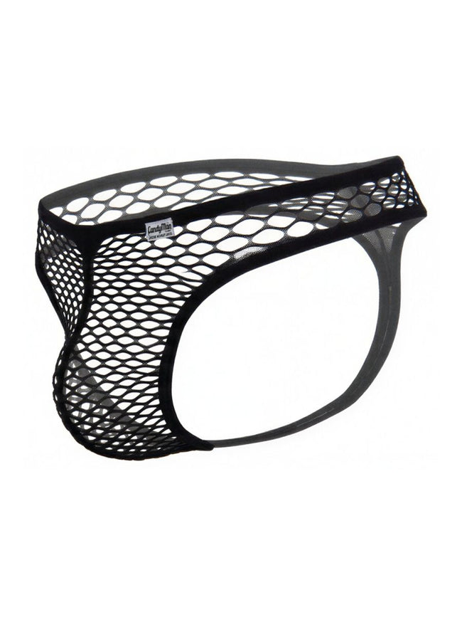 CandyMan 99963 Men's Underwear Fishnet Breathable Thong Color Black