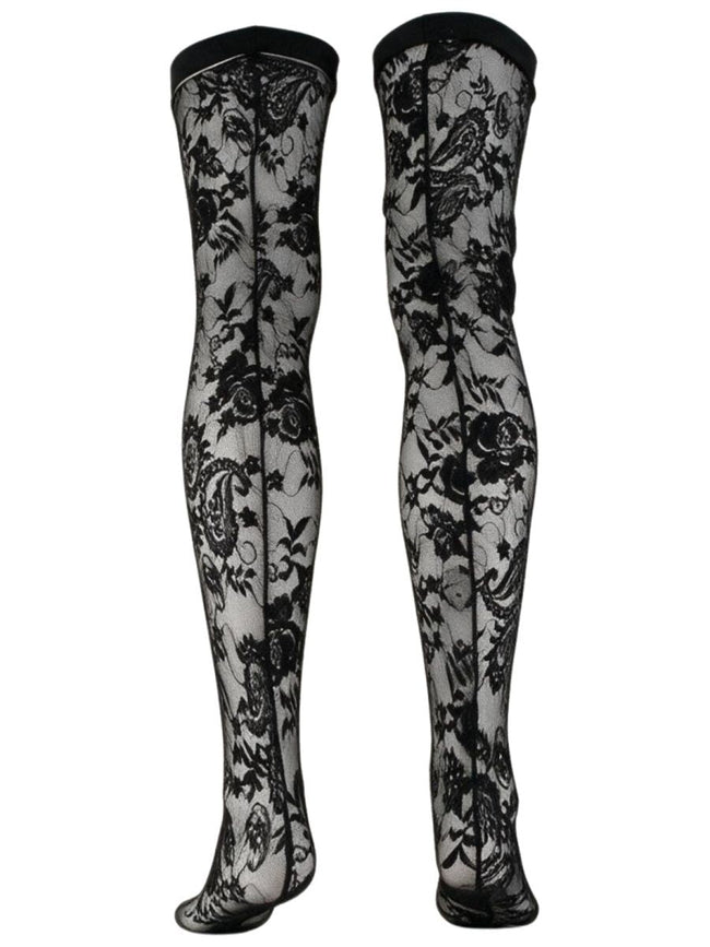 CandyMan 99968 Men's Underwear Seductive Lace Thigh Highs Color Black