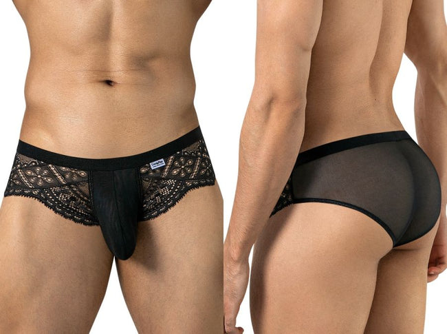 CandyMan 99970 Men's Underwear Seductive Mesh Lace Briefs Color Black