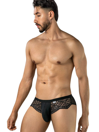 CandyMan 99970 Men's Underwear Seductive Mesh Lace Briefs Color Black