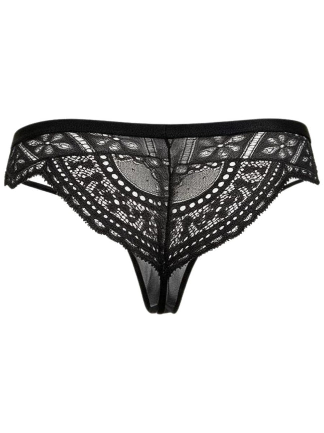 CandyMan 99971 Men's Underwear Seductive Mesh Lace Thongs Color Black