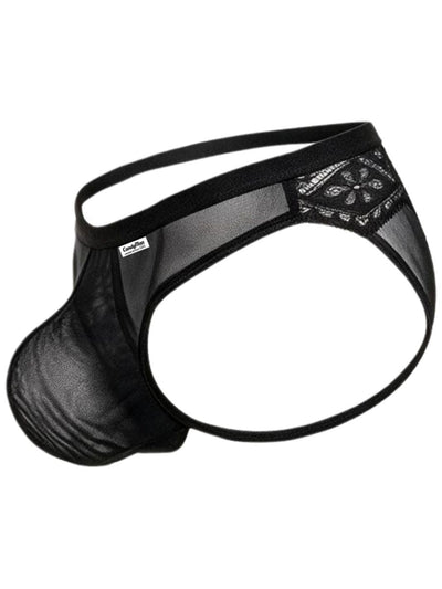 CandyMan 99971 Men's Underwear Seductive Mesh Lace Thongs Color Black