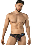 CandyMan 99975 Men's Underwear Printed Mesh Thongs Color Black
