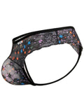 CandyMan 99975 Men's Underwear Printed Mesh Thongs Color Black