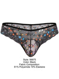 CandyMan 99975 Men's Underwear Printed Mesh Thongs Color Black
