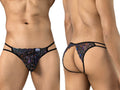 CandyMan 99977 Men's Underwear Seductive Printed Mesh Jockstrap Color Black