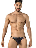 CandyMan 99977 Men's Underwear Seductive Printed Mesh Jockstrap Color Black