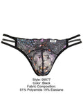 CandyMan 99977 Men's Underwear Seductive Printed Mesh Jockstrap Color Black