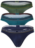 Clever 100010 3PK Australian Latin Thongs Color Blue-Petrol-Green