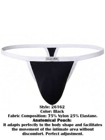 Clever Moda 26162 Men's Underwear Boreas Thongs Color Black
