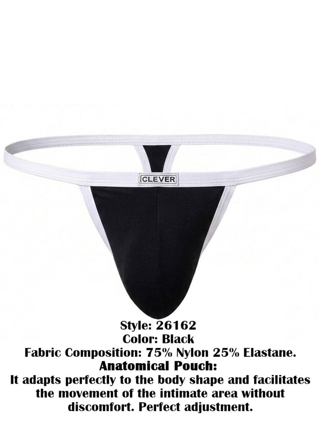 Clever Moda 26162 Men's Underwear Boreas Thongs Color Black