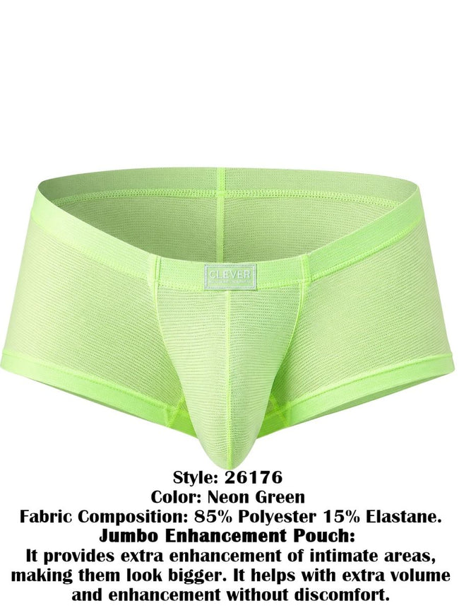 Clever Moda 26176 Men's Underwear Cronos Trunks Color Neon Green