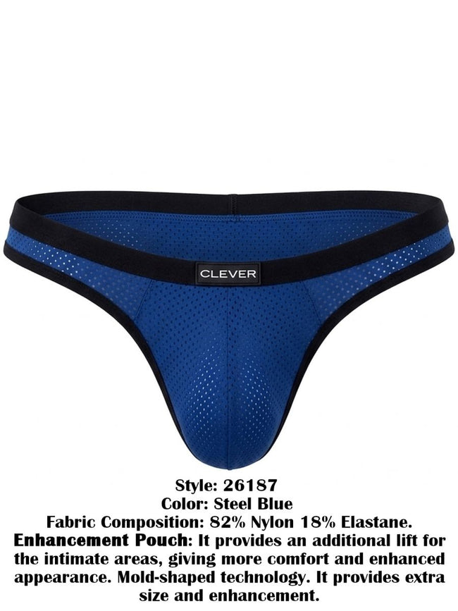 Clever Moda 26187 Men's Underwear Ulises Ergonomic Briefs Color Steel Blue