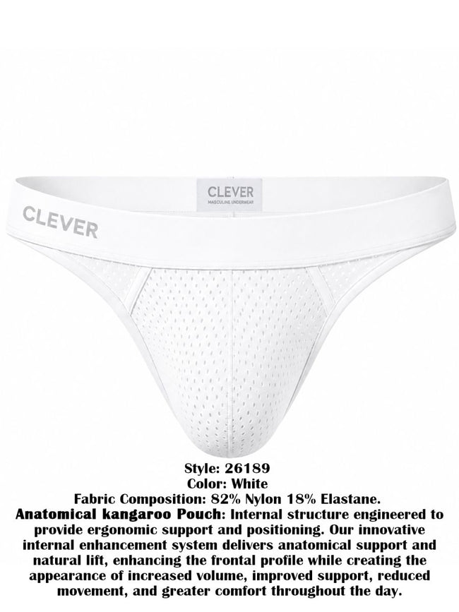 Clever Moda 26189 Men's Underwear Ulises Thongs Color White
