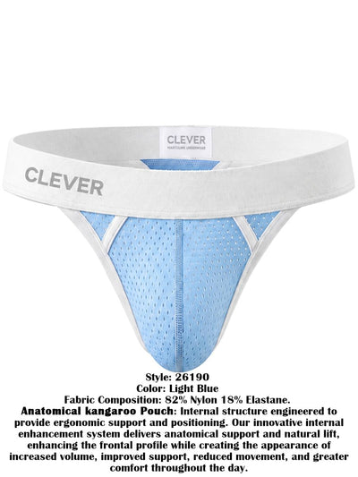 Clever Moda 26190 Men's Underwear Ulises Ergonomic Thongs Color Light Blue