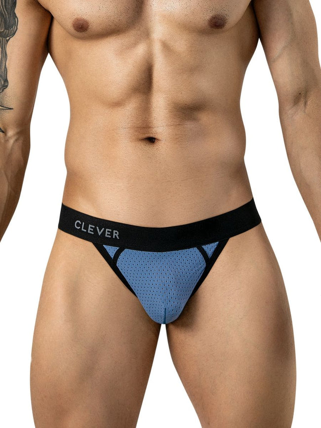 Clever Moda 26191 Men's Underwear Ulises Sleek Thongs Color Steel Blue