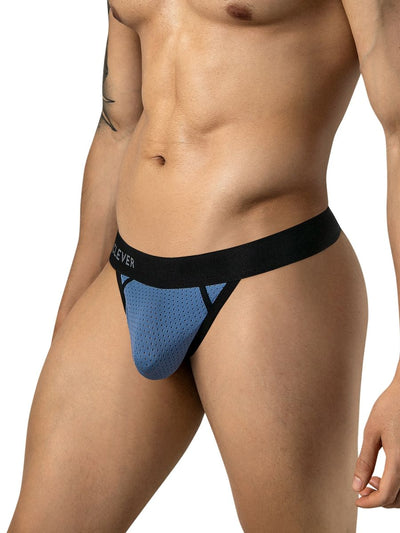 Clever Moda 26191 Men's Underwear Ulises Sleek Thongs Color Steel Blue
