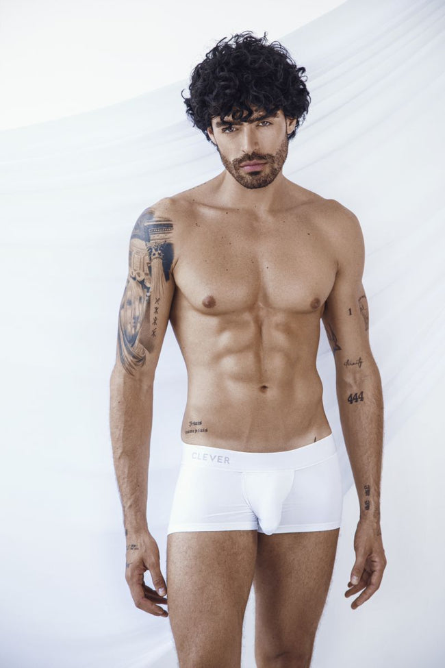Clever 26207 Men's Underwear Mompox Trunks Sleek Ergonomic Fit Color White