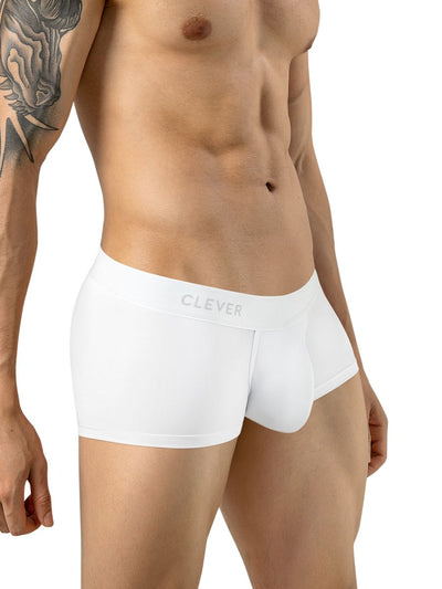 Clever 26207 Men's Underwear Mompox Trunks Sleek Ergonomic Fit Color White